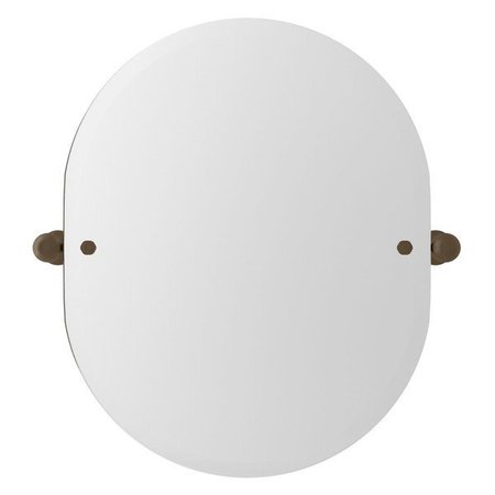 PERRIN & ROWE Wall Mounted 24 7/16" Overall Height Oval Mirror In English Bronze U.6982EB